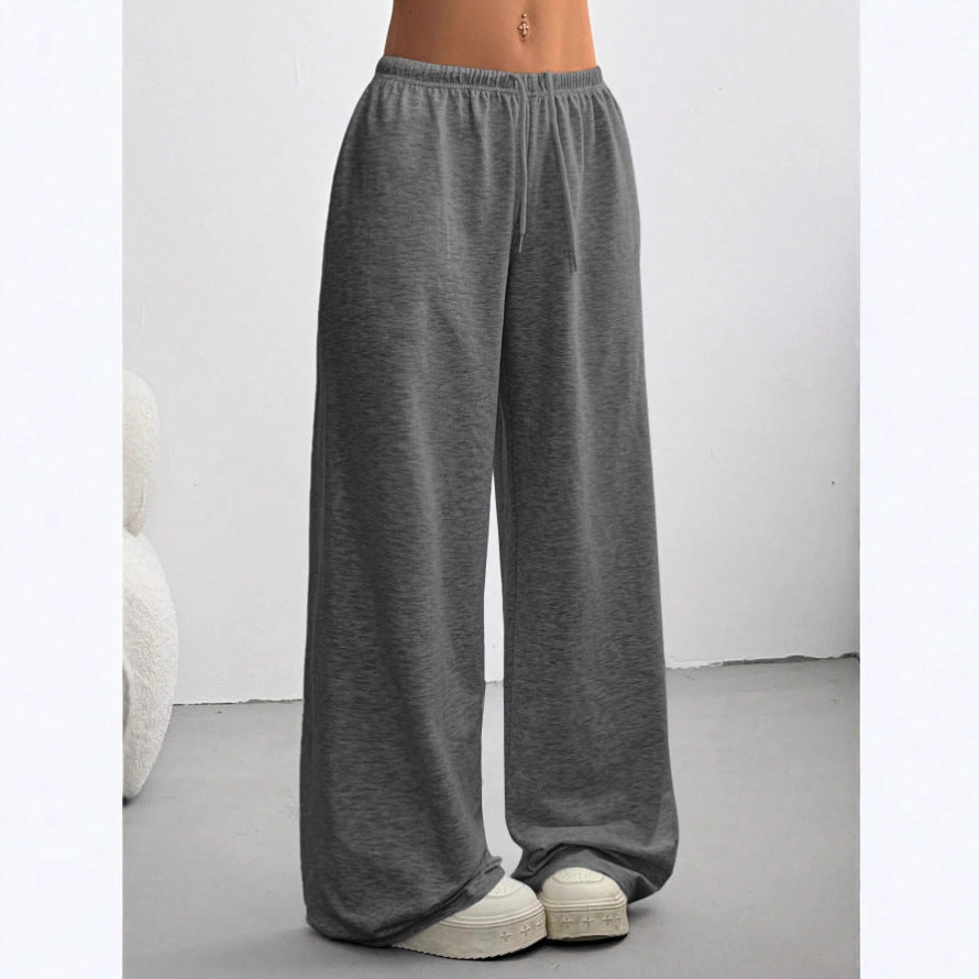 Pantalones Deportivos de Pierna Ancha Color Liso para Mujer