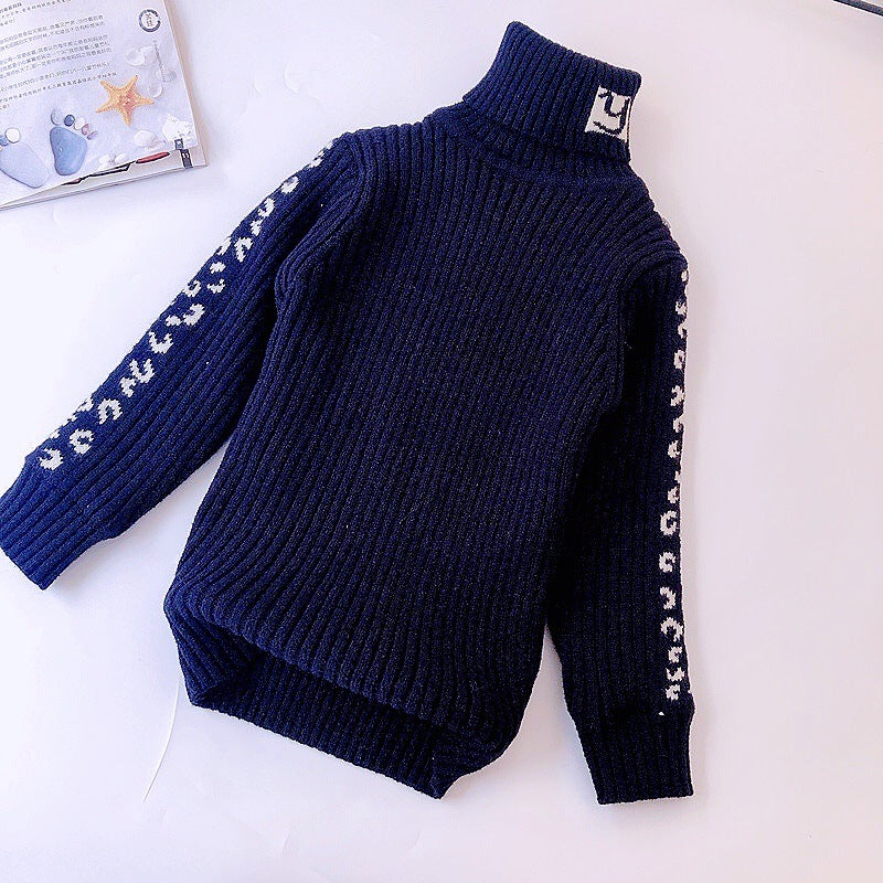Jersey Estampado Leopardo Niña Cuello Alto