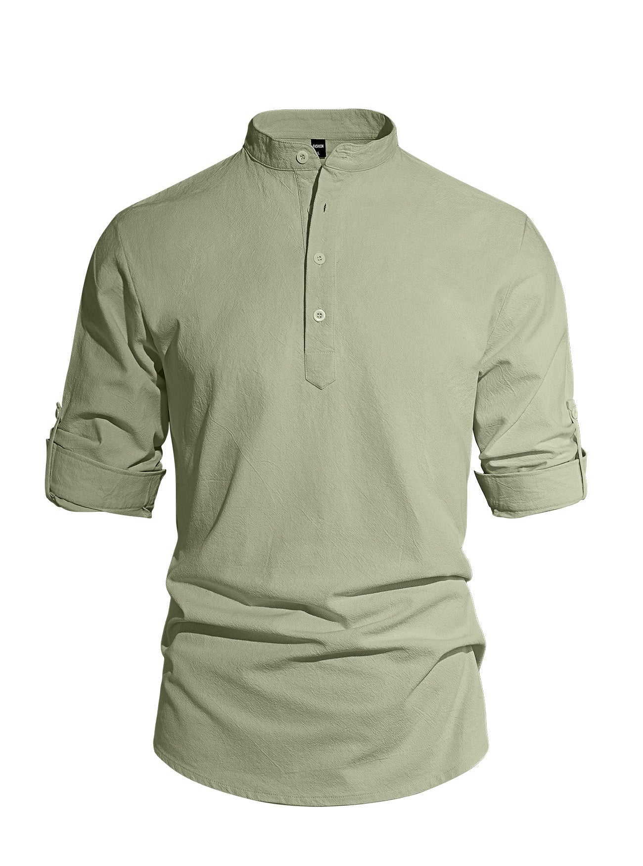 CAMISA DE MANGA LARGA DE ALGODON Y LINO
