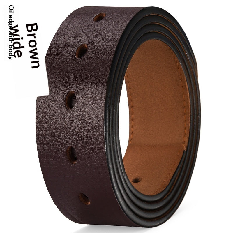 Cinturón de cuero informal para hombre,  con hebilla de pasador.