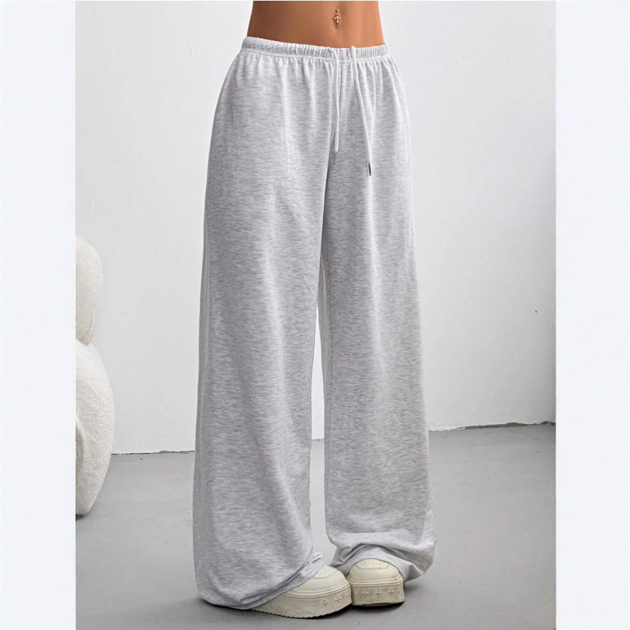 Pantalones Deportivos de Pierna Ancha Color Liso para Mujer
