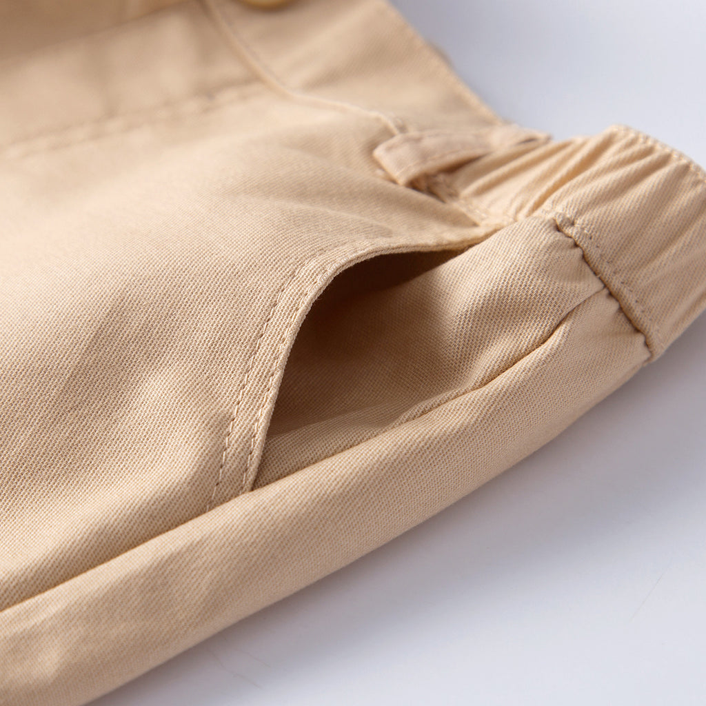 Pantalones Cortos Casuales de Algodón para Bebé Niño — Color Liso