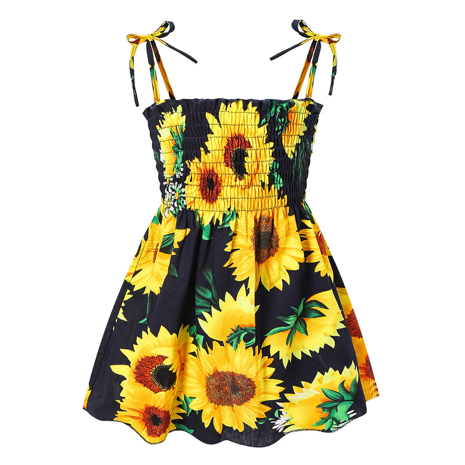 Vestido Princesa Bebé Niña Falda Mariposas Estampado Floral — Algodón