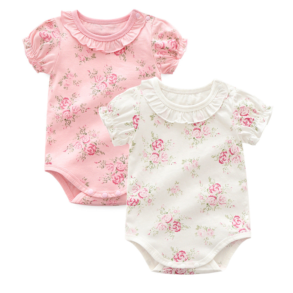 Body para Niña con Estampado de Flores — Algodón Bebé