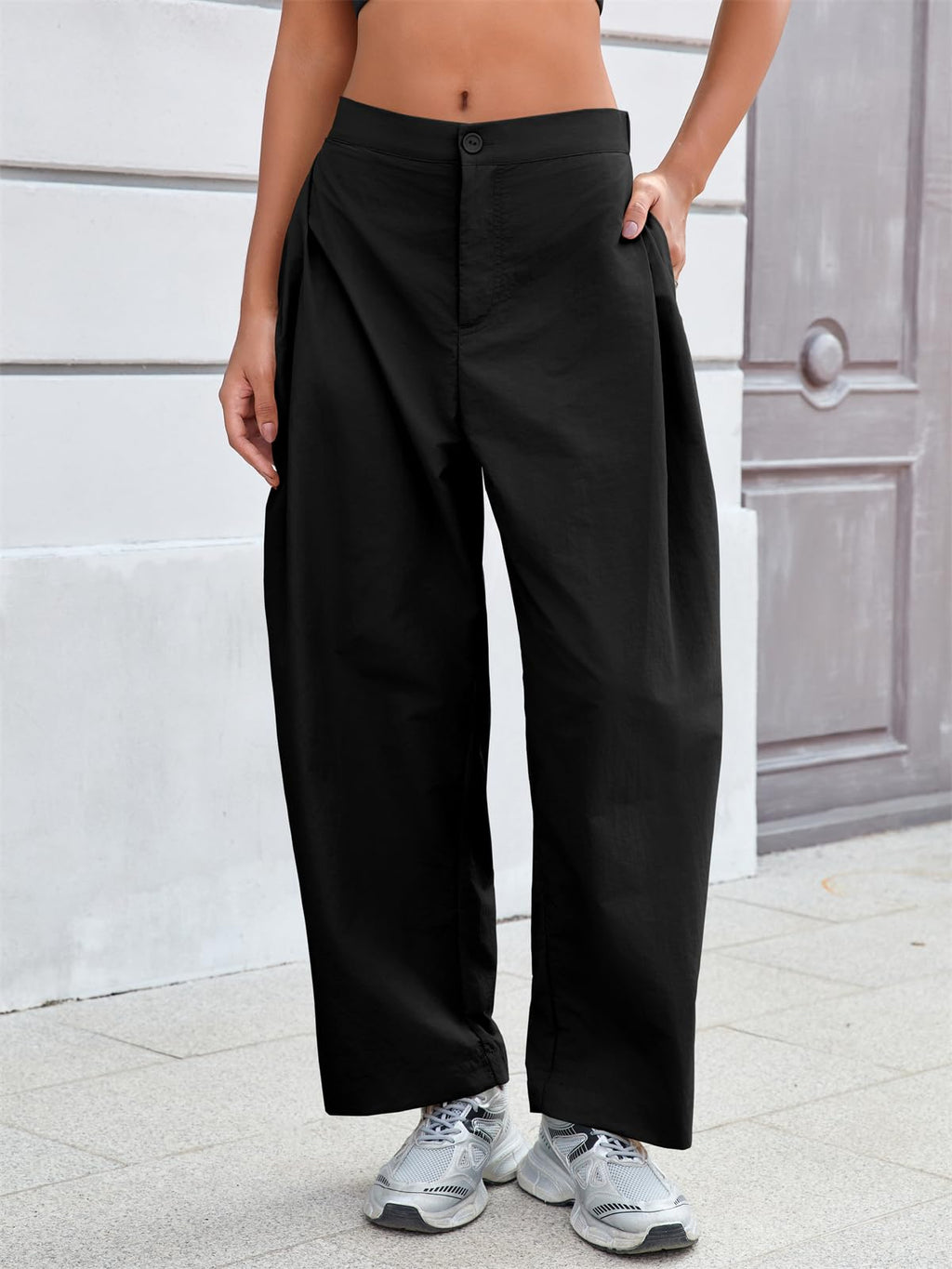 Pantalones Barrel de Pierna Ancha Holgados para Mujer
