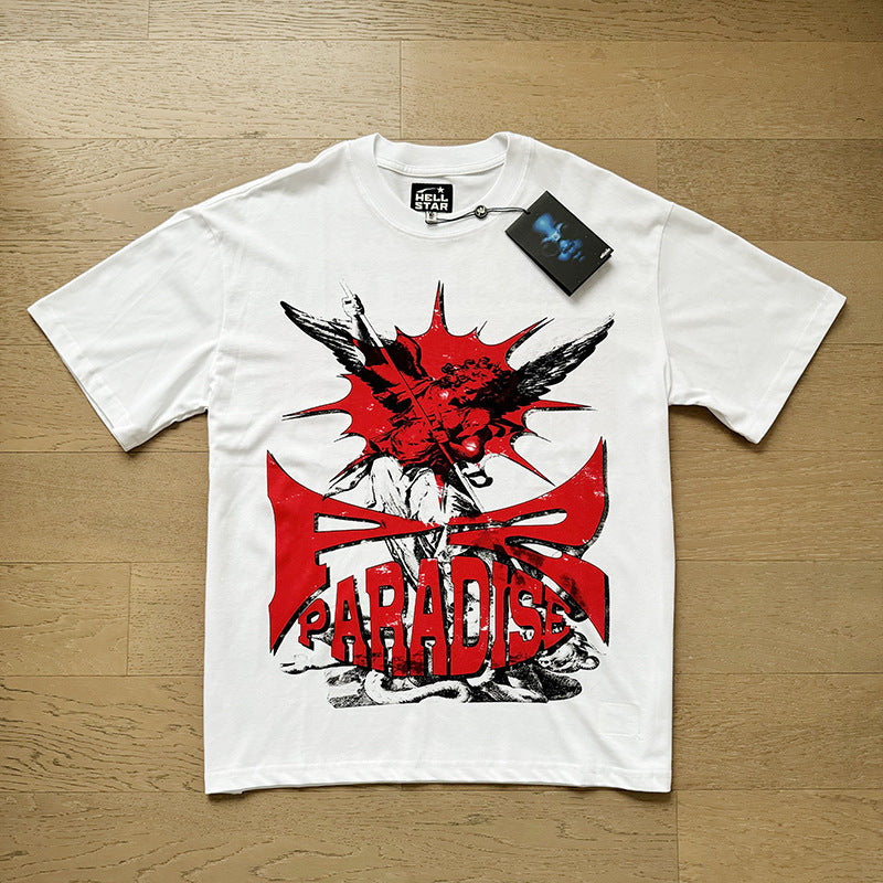 Camiseta unisex informal de estilo retro con estampado.