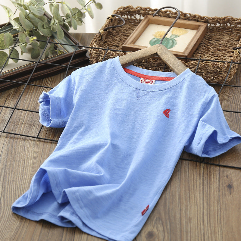 Camiseta Fina de Manga Corta para Niño — Algodón Smooth Sailing