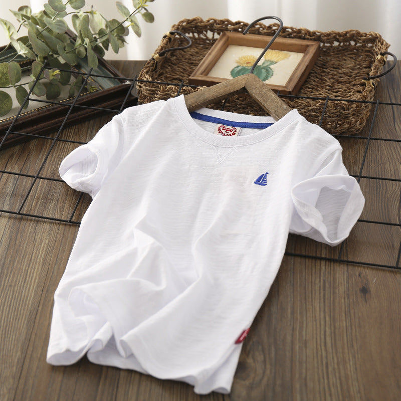 Camiseta Fina de Manga Corta para Niño — Algodón Smooth Sailing