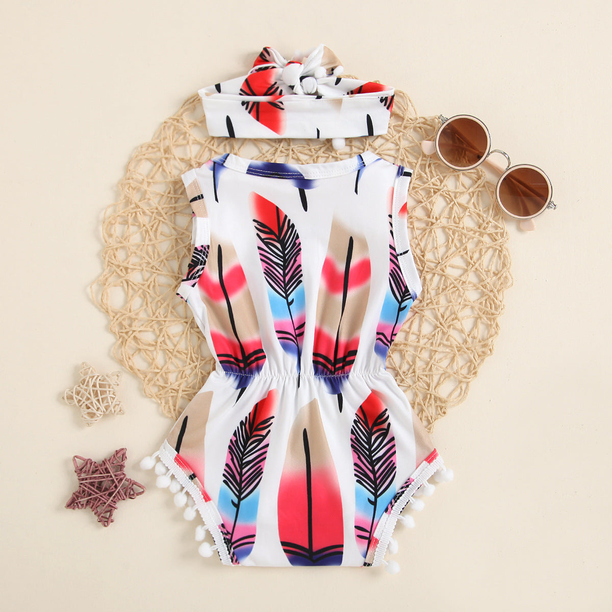 Body para Bebé Niña con Estampado de Escamas y Fresas — Seda de Leche