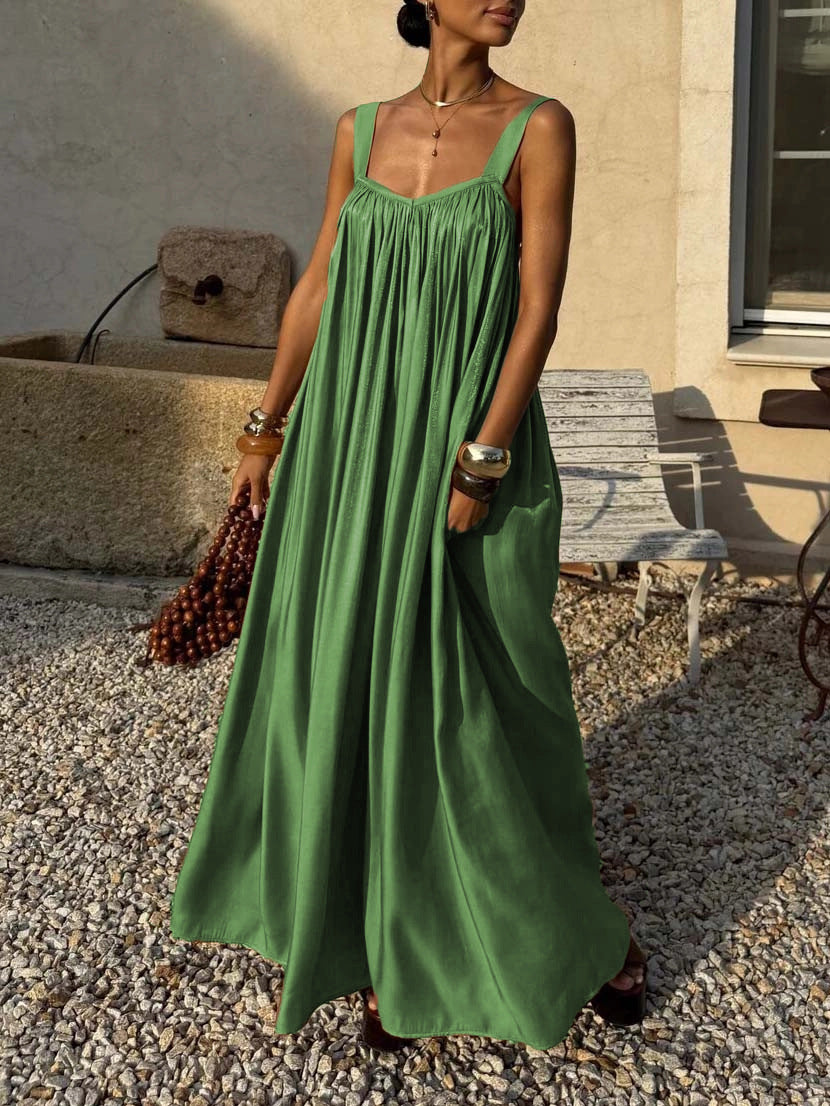 Vestido Lencerío Plisado Estilo Francés Elegante