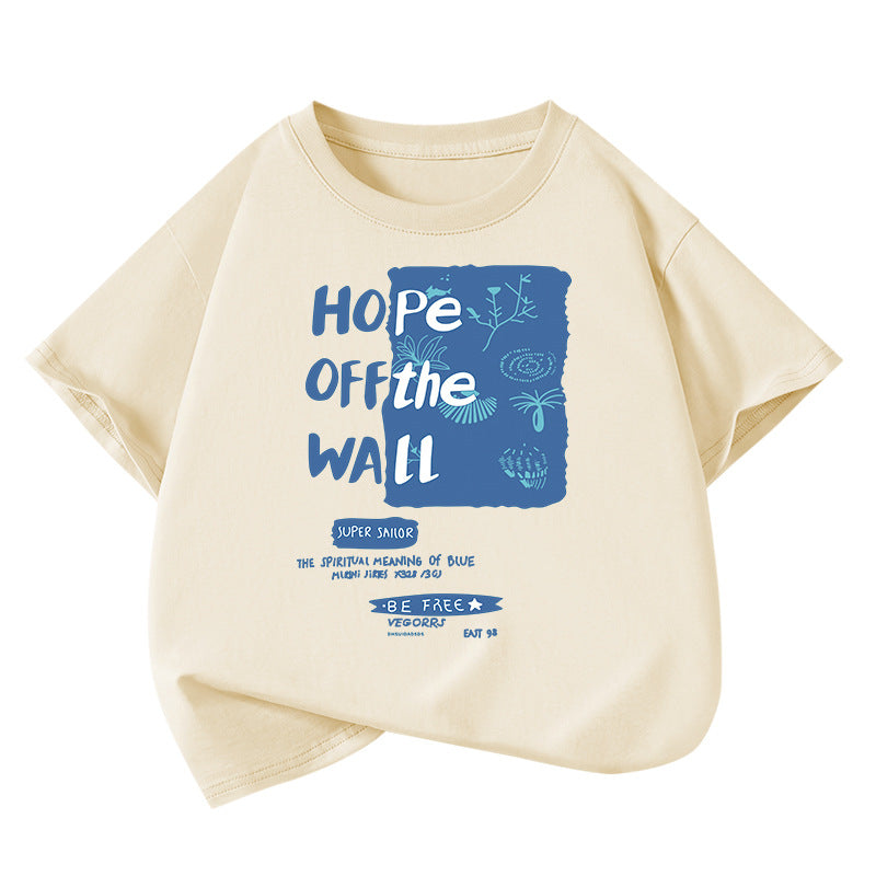 Camiseta de manga corta holgada de algodón para niño