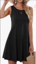 Vestido sin mangas con cuello redondo y estampado de corazones