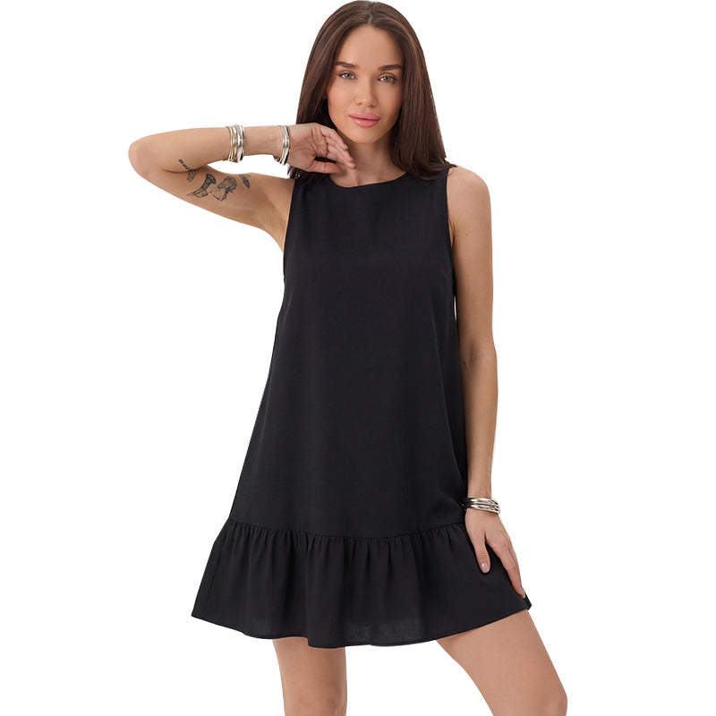 Vestido sin mangas de moda para el verano de 2026 con falda de corte A