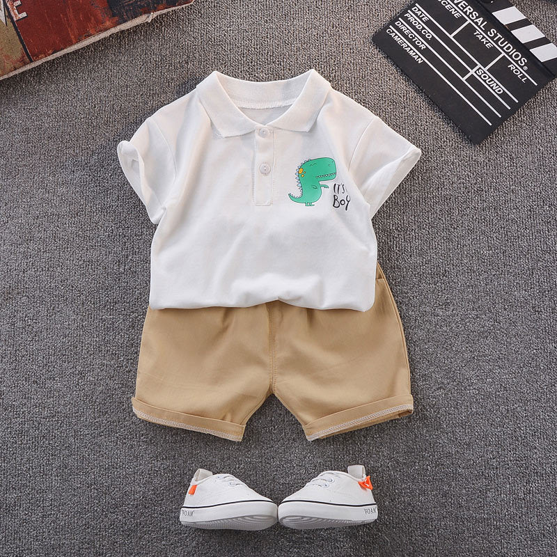 Conjunto de Dos Piezas con Estampado de Dinosaurios para Niño — Rugido de Estilo