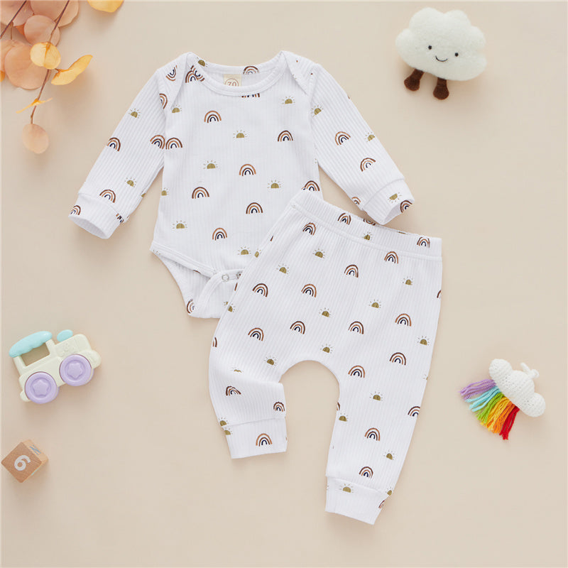 Conjunto de Algodón para Bebé Estampado Arcoíris