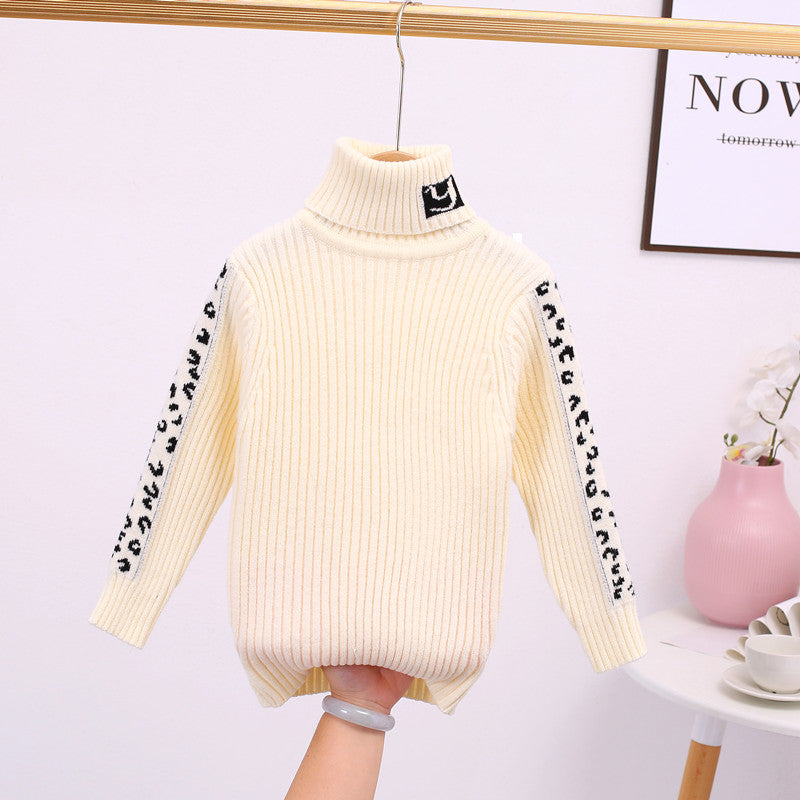 Jersey Estampado Leopardo Niña Cuello Alto