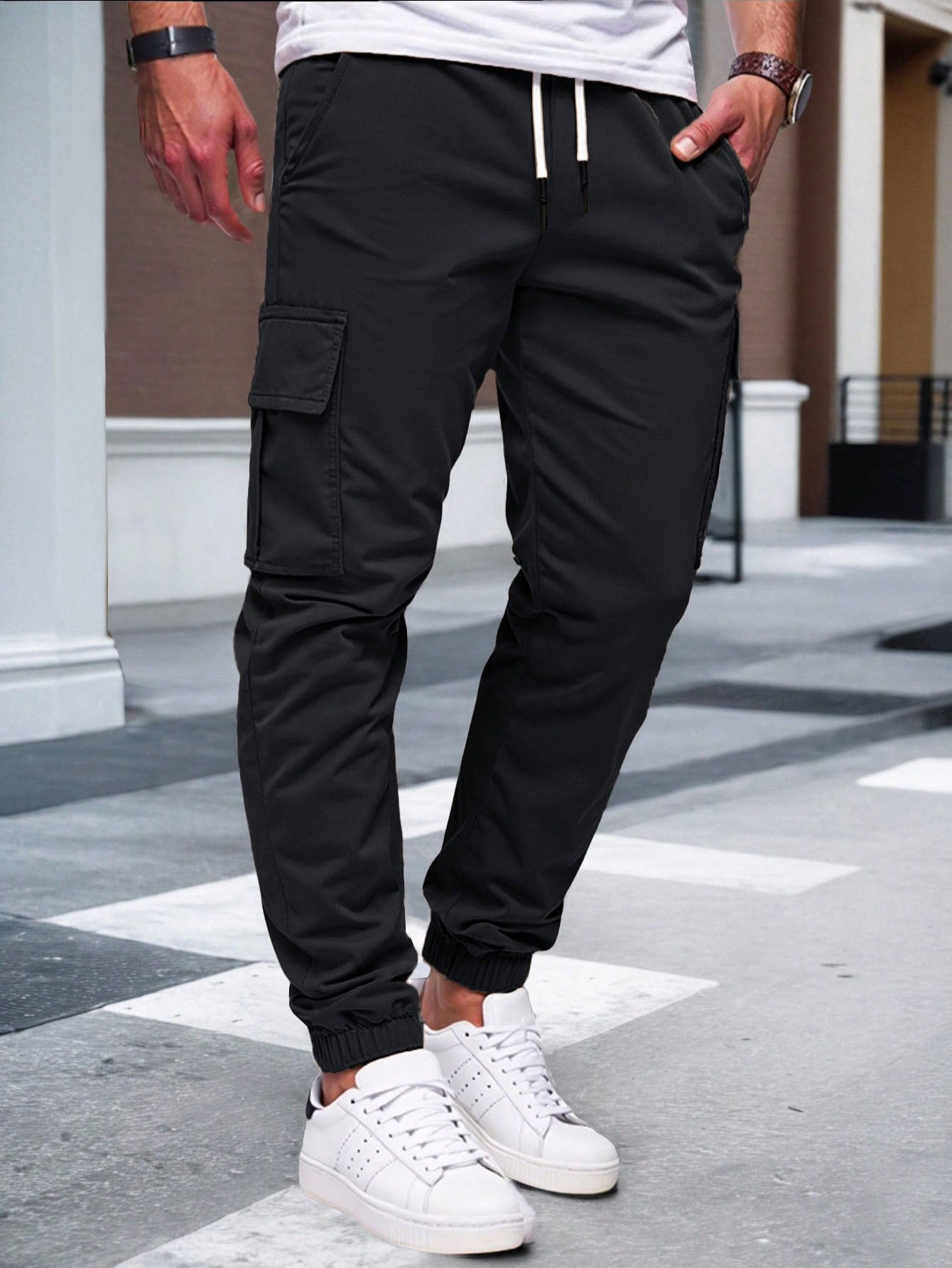 Pantalón de Hombre con Puño Elástico y Cordón Ajustable