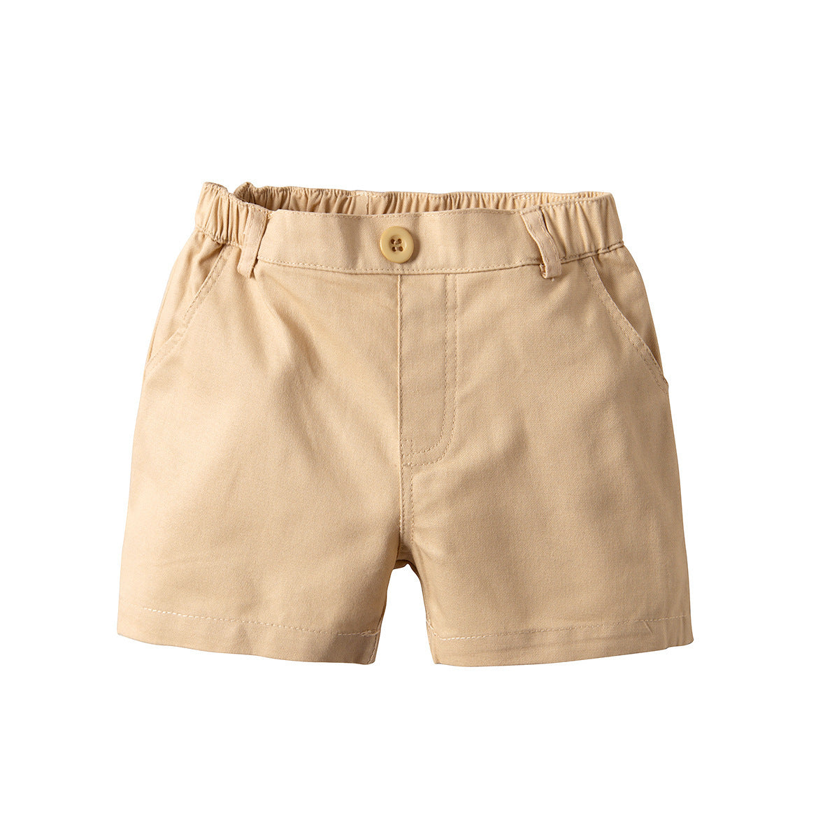 Pantalones Cortos Casuales de Algodón para Bebé Niño — Color Liso