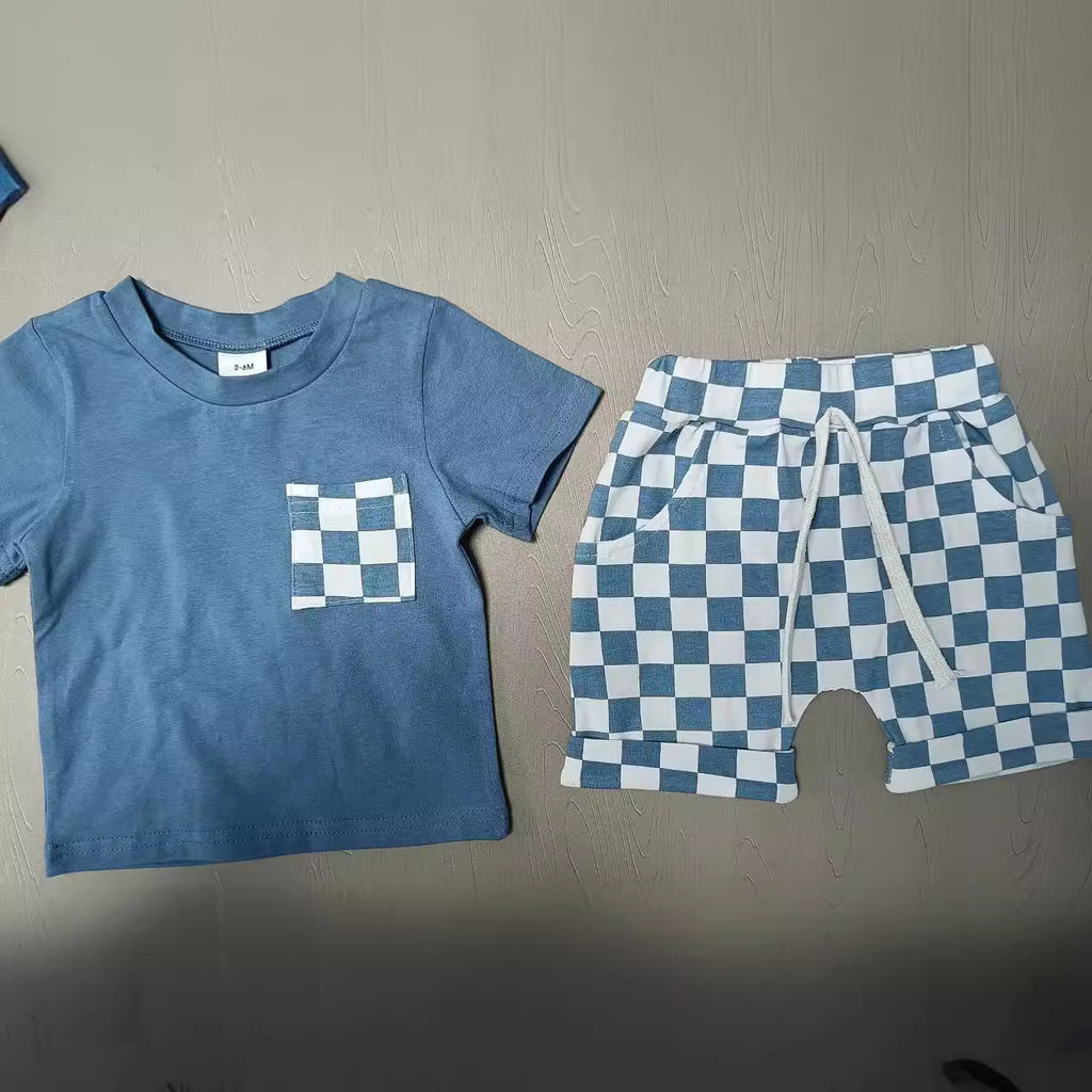 Conjunto Informal de Pantalón Corto a Cuadros para Bebé — Estilo Casual desde Pequeñito