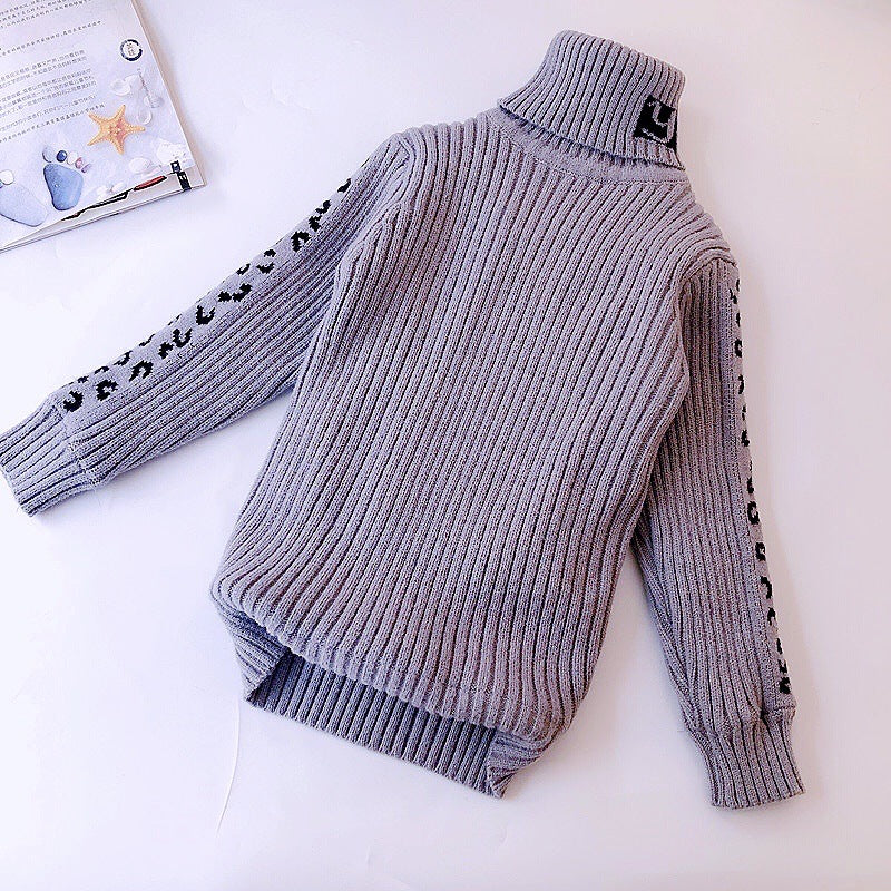 Jersey Estampado Leopardo Niña Cuello Alto