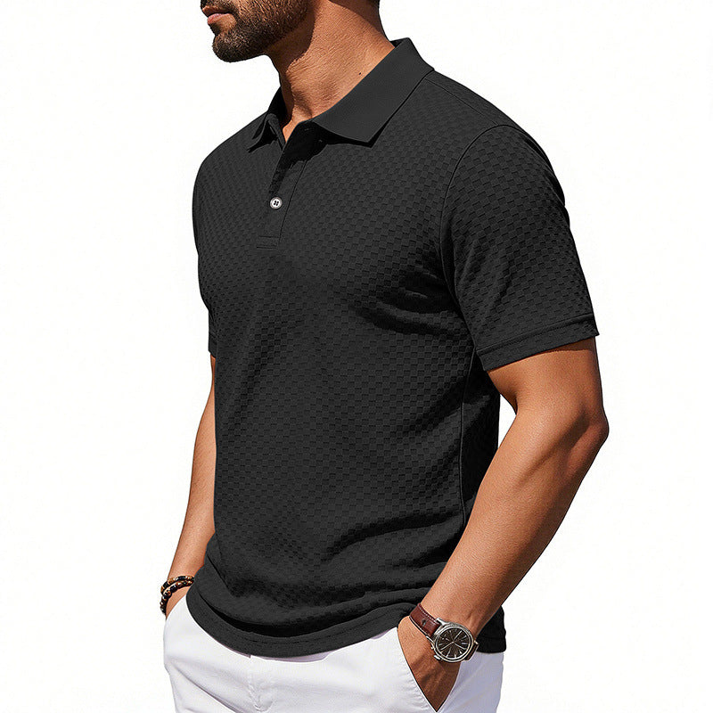 Polo de cuadros para hombre, transpirable