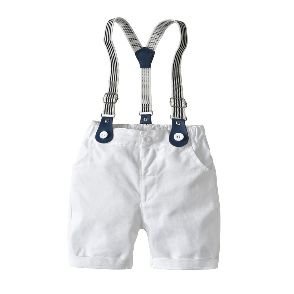 Conjunto de Verano para Bebé Niño: Body de Manga Corta y Peto — Adorable y Cómodo
