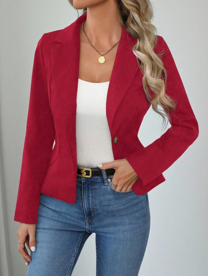 Blazer de mujer de alta gama en color liso.