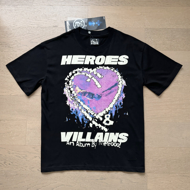 Camiseta unisex informal de estilo retro con estampado.