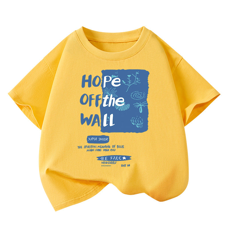 Camiseta de manga corta holgada de algodón para niño