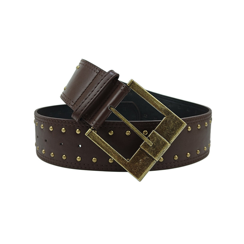Womens Retro Punk Style Leather Belt With Rivet Decorations