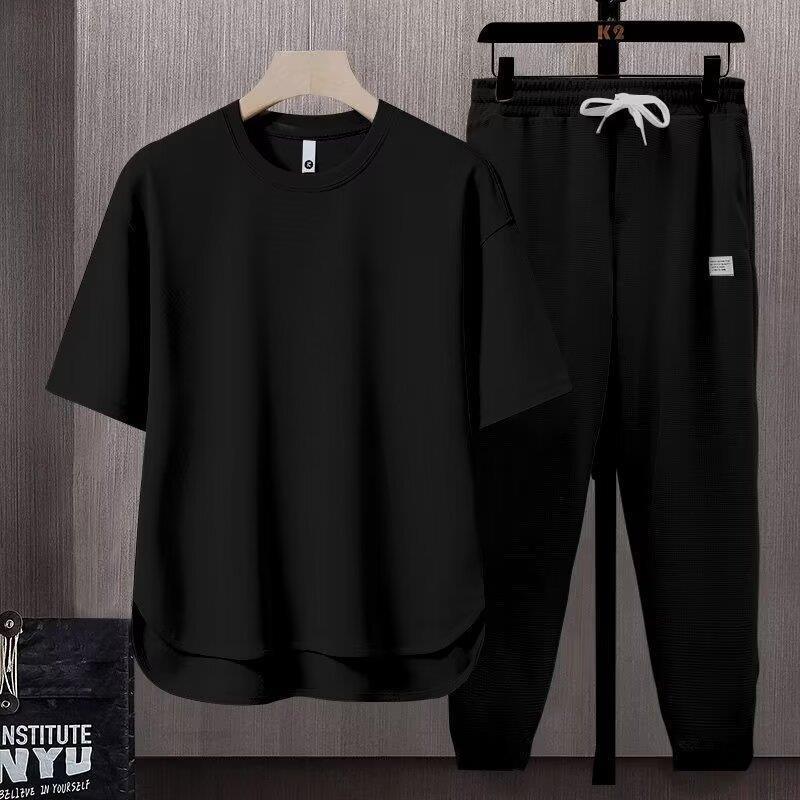 Conjunto de pantalón deportivo de cuello redondo para hombre, ideal para el verano.