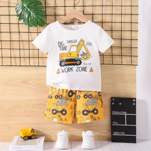 Conjunto de Verano para Niños con Estampado de Tiburón — Divertido y Fresco