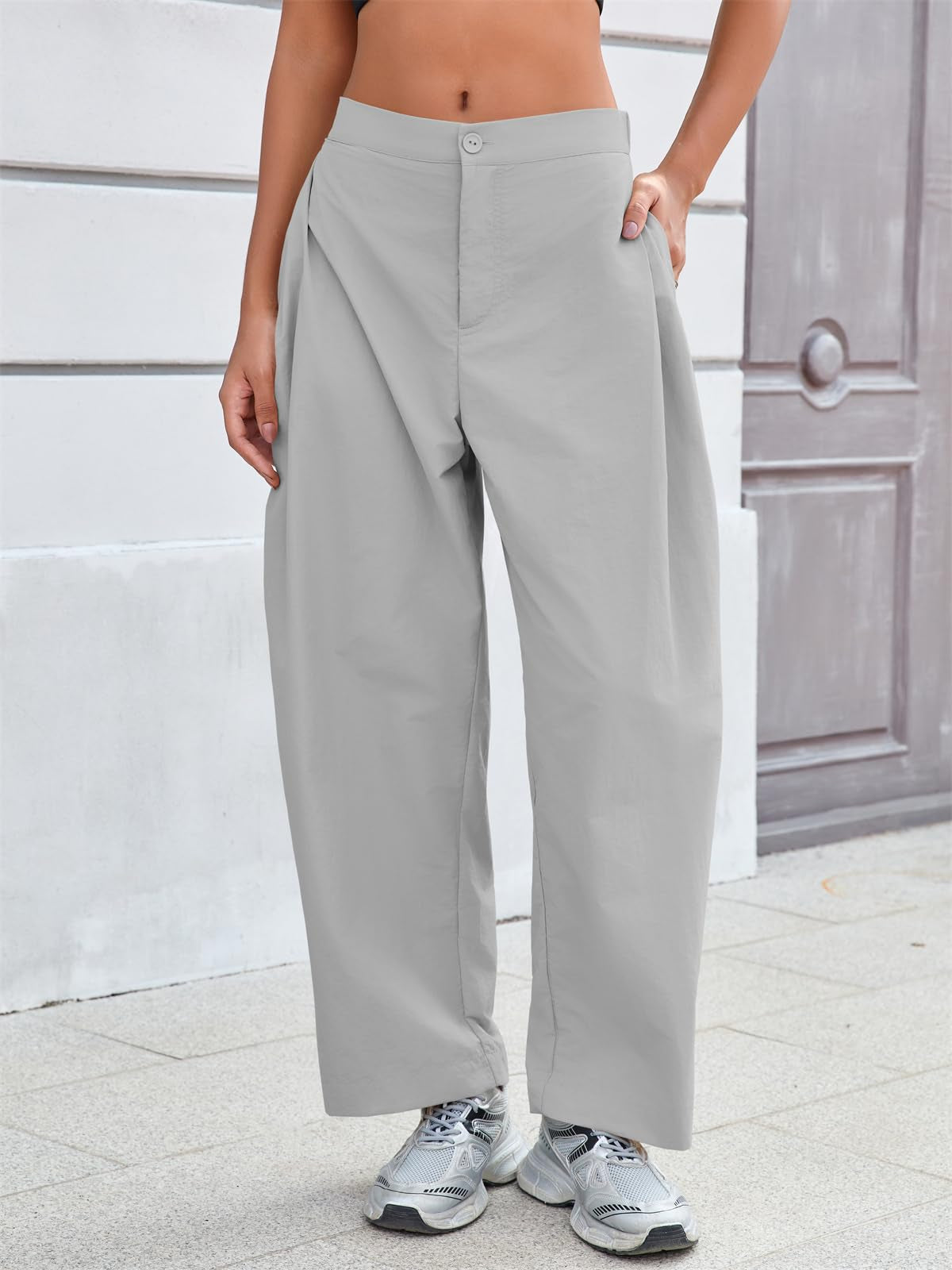 Pantalones Barrel de Pierna Ancha Holgados para Mujer