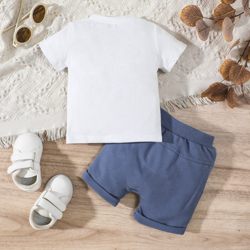 Conjunto de Camiseta y Pantalón Informal con Estampado de Letras para Niño — Set 2 Piezas