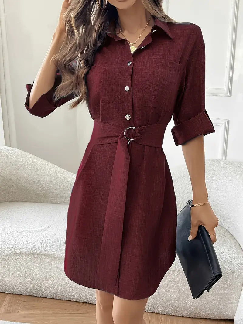Vestido camisero de moda para vestir