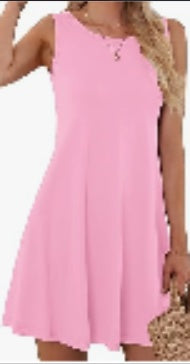Vestido sin mangas con cuello redondo y estampado de corazones