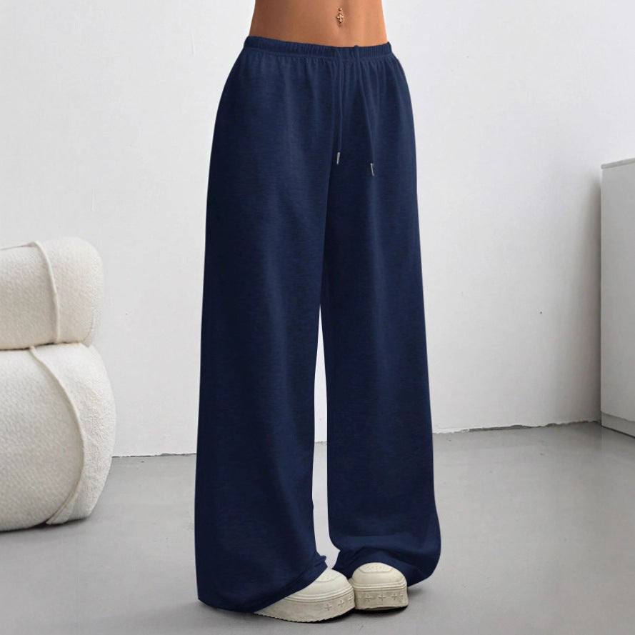 Pantalones Deportivos de Pierna Ancha Color Liso para Mujer