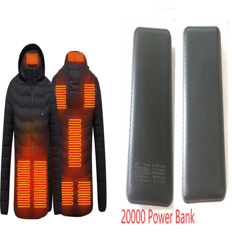 Chaqueta térmica de invierno con calefacción USB, abrigo de algodón con cremallera, calentador térmico, chaleco calefactor para hombre.