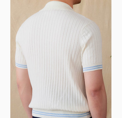Polo de Algodón y Lúno para Hombre Manga Corta