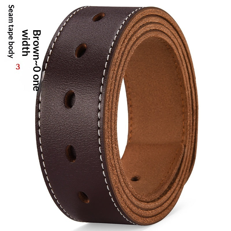 Cinturón de cuero informal para hombre,  con hebilla de pasador.