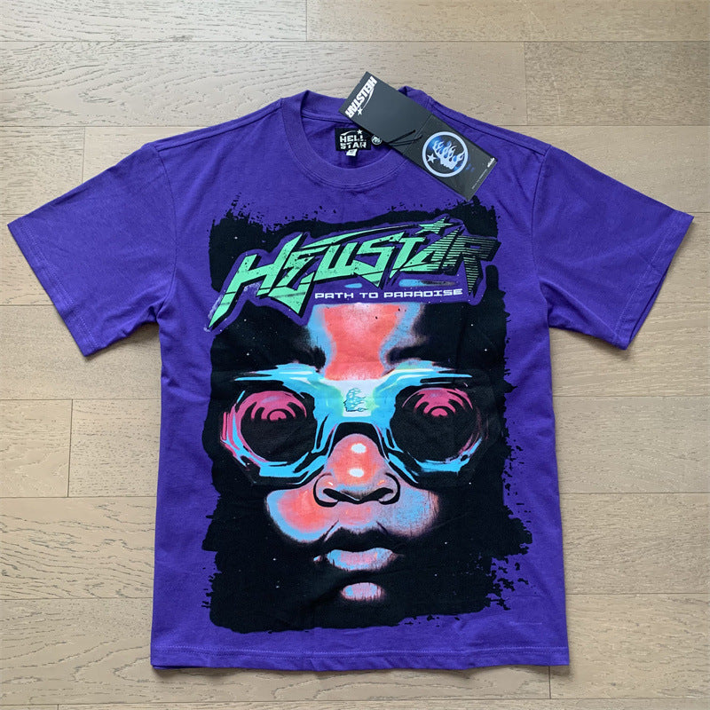 Camiseta unisex informal de estilo retro con estampado.