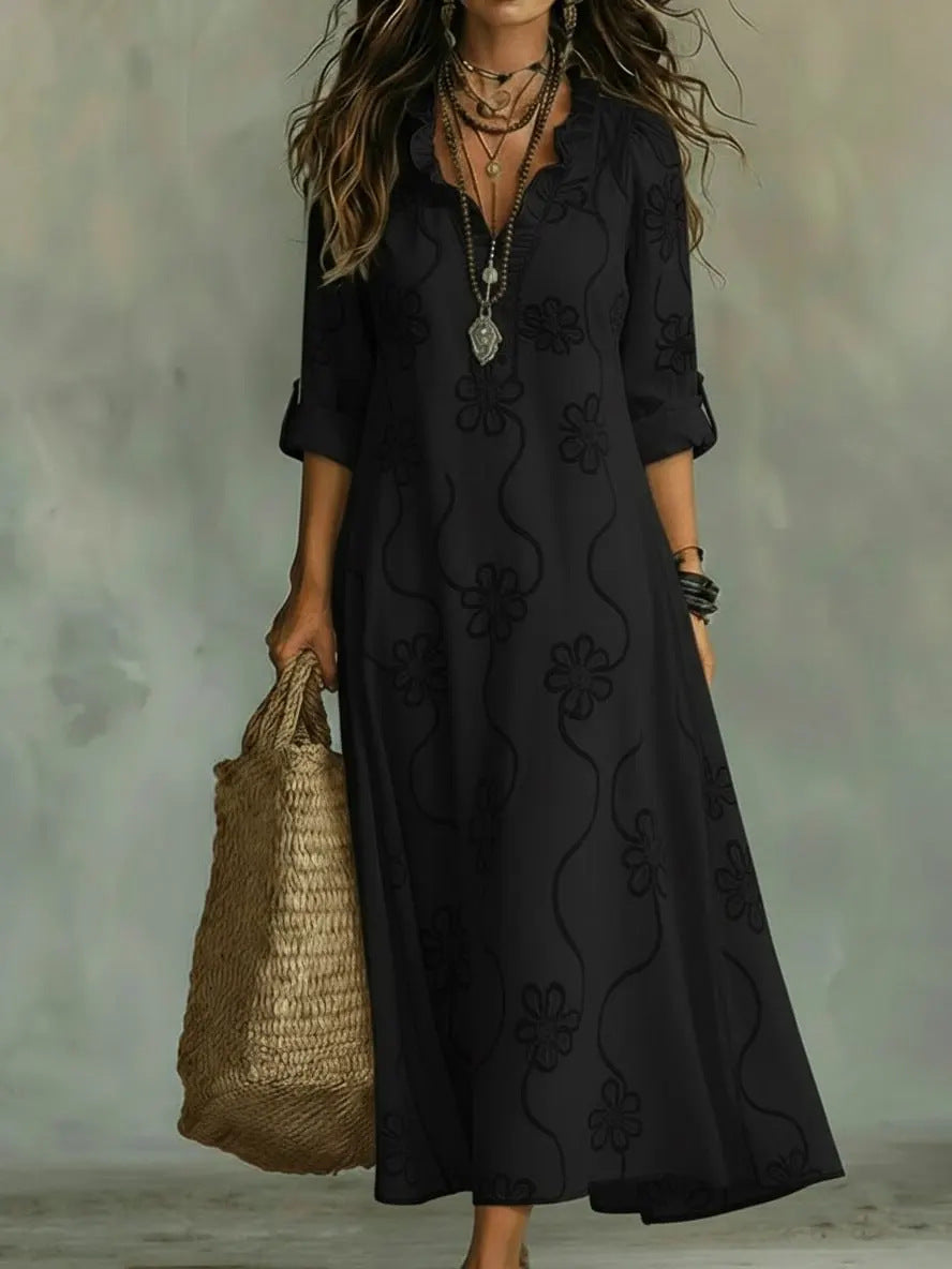 Vestido bata informal holgado estampado