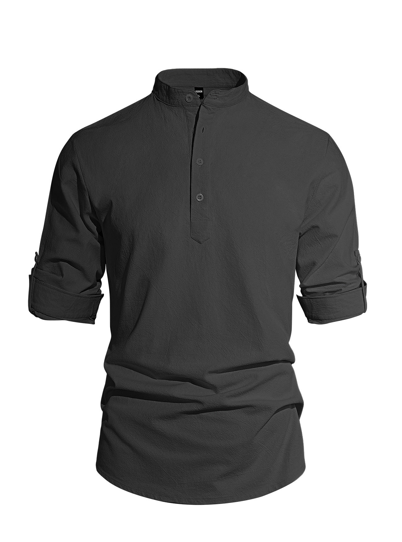 CAMISA DE MANGA LARGA DE ALGODON Y LINO