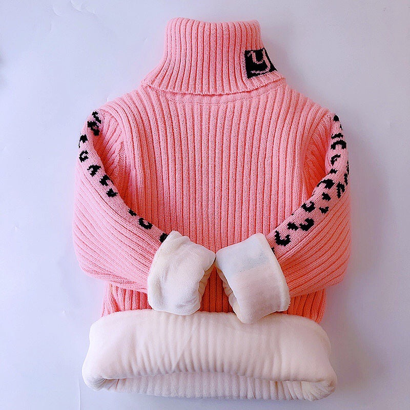 Jersey Estampado Leopardo Niña Cuello Alto