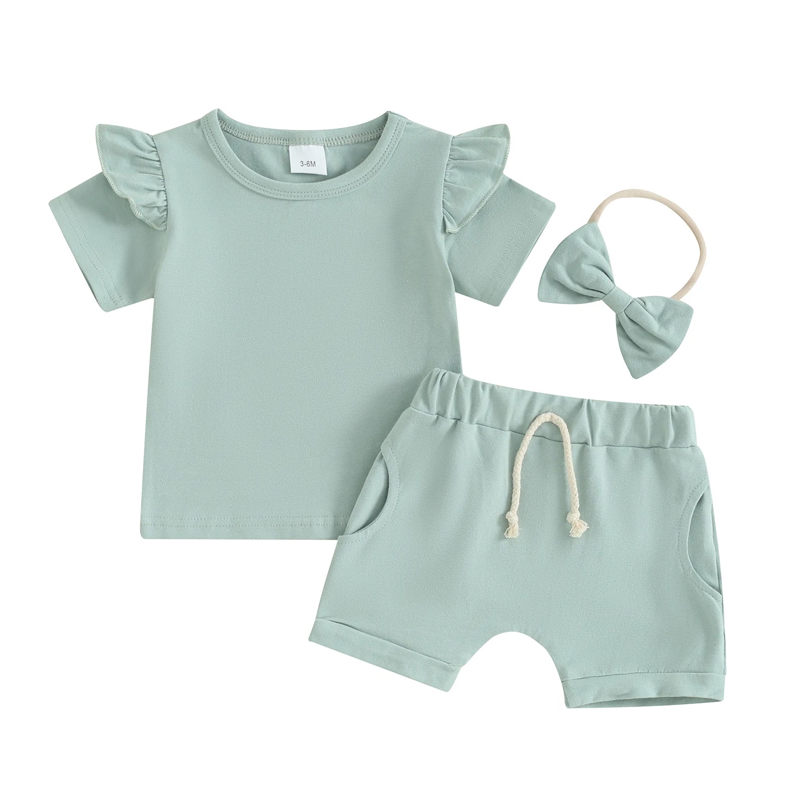 Conjunto de Lino de 3 Piezas para Niña — Natural y Fresco Verano