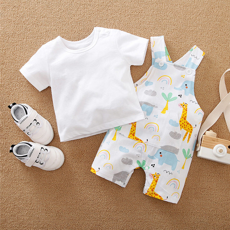 Conjunto de Mono y Camiseta para Bebé — Adorable y Cómodo
