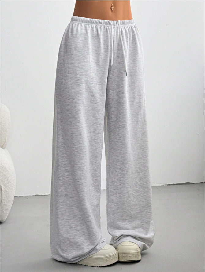 Pantalones Deportivos de Pierna Ancha Color Liso para Mujer