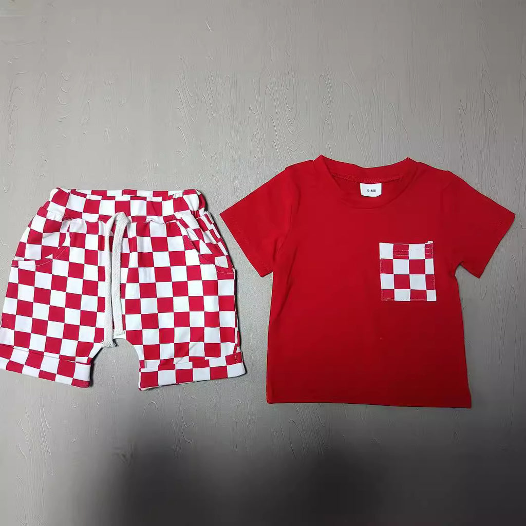 Conjunto Informal de Pantalón Corto a Cuadros para Bebé — Estilo Casual desde Pequeñito