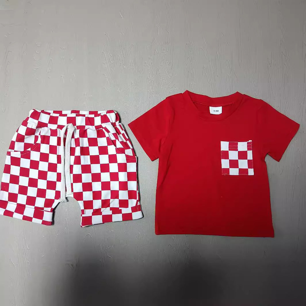 Conjunto Informal de Pantalón Corto a Cuadros para Bebé — Estilo Casual desde Pequeñito