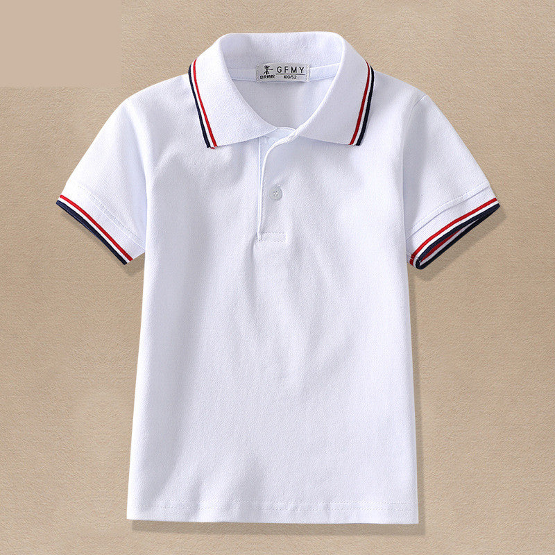Camiseta Infantil Blanca con Solapa para Niños — Algodón
